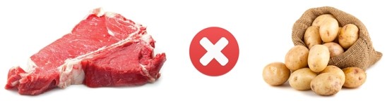 Нельзя совмещать мясо с картошкой